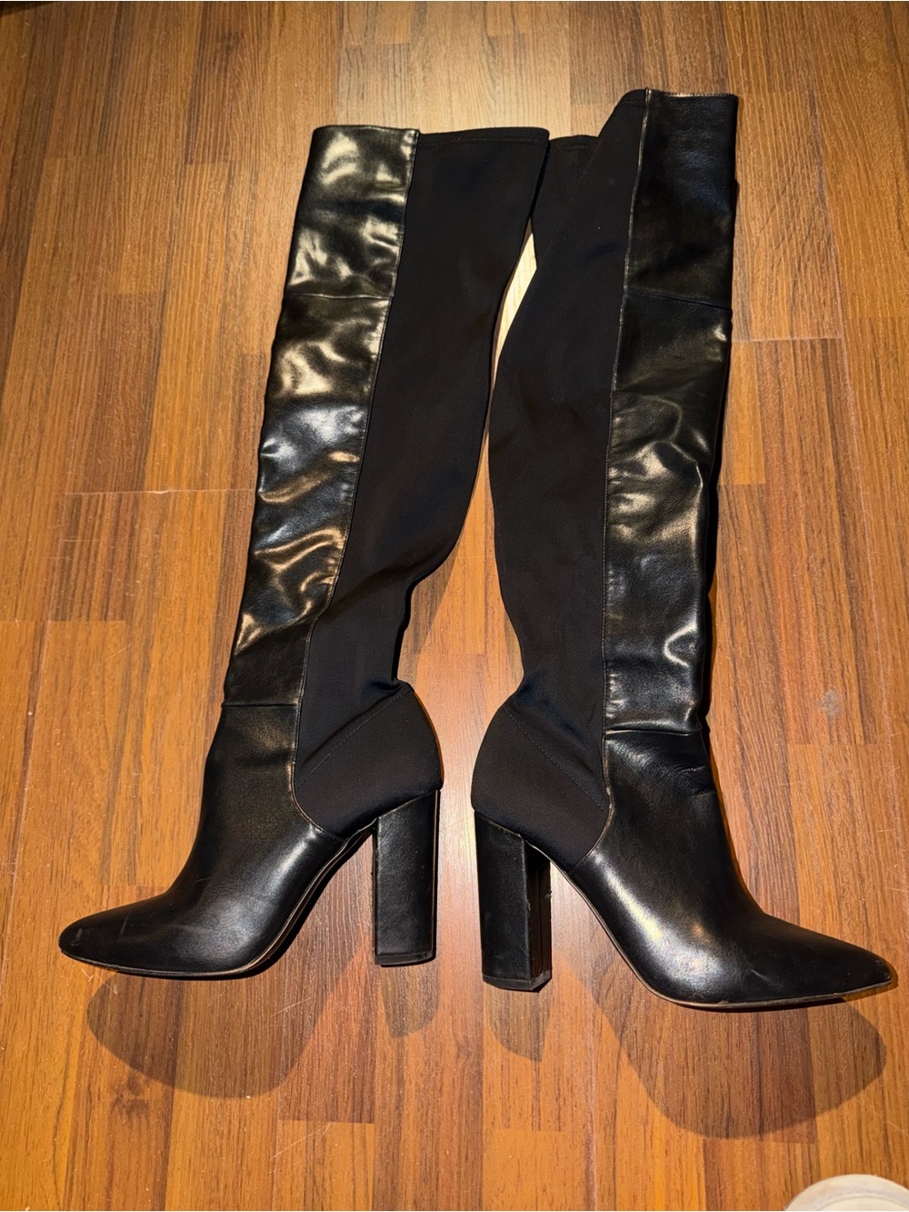 Aldo Black Over-the-Knee Block Heel Boots